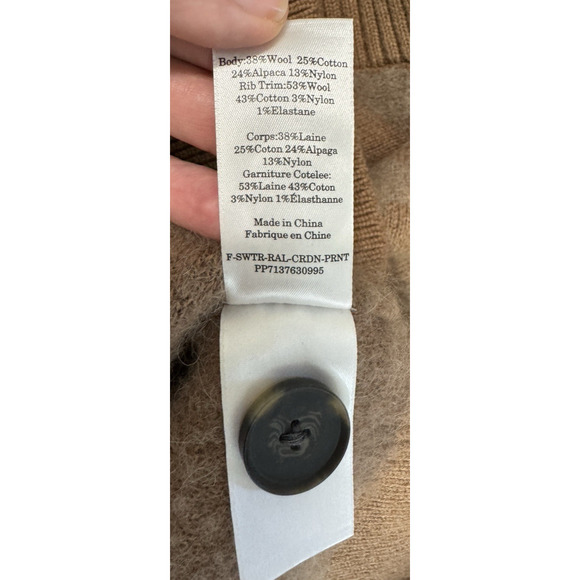 Everlane Alpaca Tiger Jacquard Cardigan Sweater Button Up, XS - Picture 9 of 9